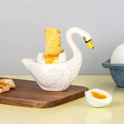 Hannah Turner White Swan Egg Cup, 8cm