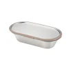 Japanese Brown Rim Stainless Steel Lunch Box, 21x11cm