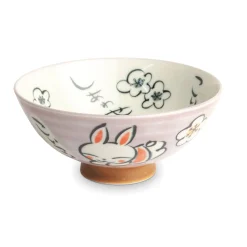 Japanese Kawaii Pink Rabbit Rice Bowl, 14cm