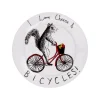 Jimbob Art I Love Cheese & Bicycles Side Plate, 20cm