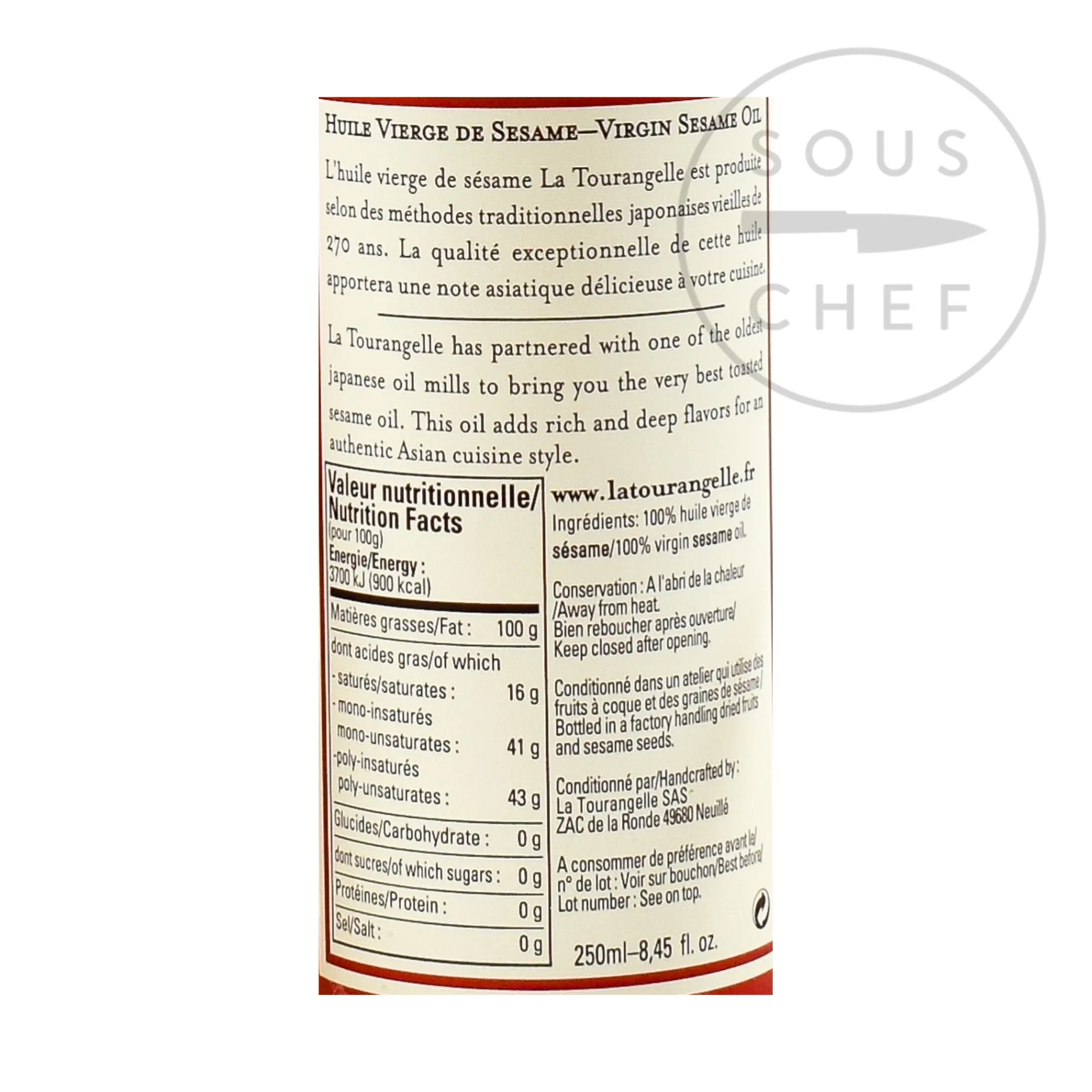 La Tourangelle Virgin Sesame Oil, 250ml
