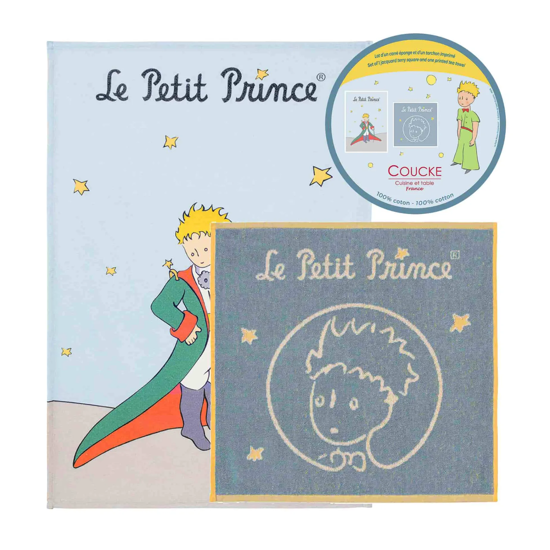 Le Petit Prince Washcloth & Tea Towel with Gift Box