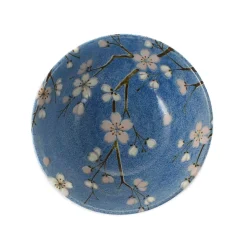 Light Blue Sakura Blossom Noodle Bowl, 15.5cm
