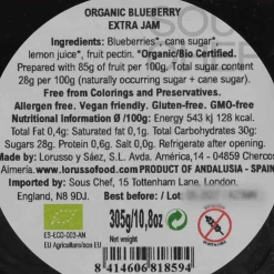 LoRUSSo Organic Artisanal Blueberry Jam, 305g