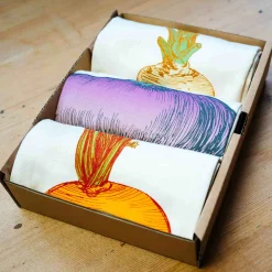 Lottie Day Gift Box Set of 3 Mixed Veg Tea Towel