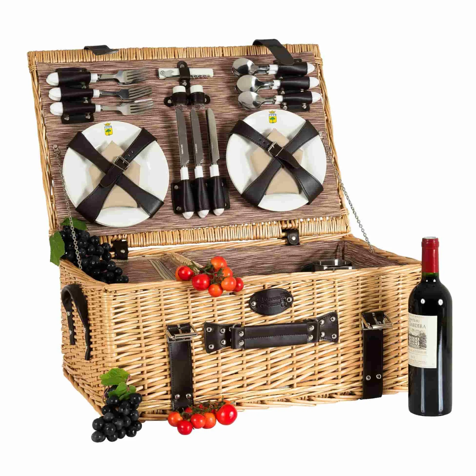 Louvre Natural Picnic Basket, 6 Person
