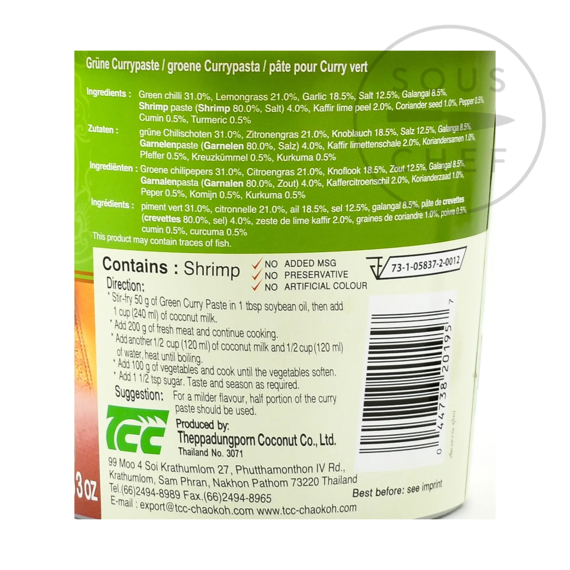 Mae Ploy Green Curry Paste, 1kg