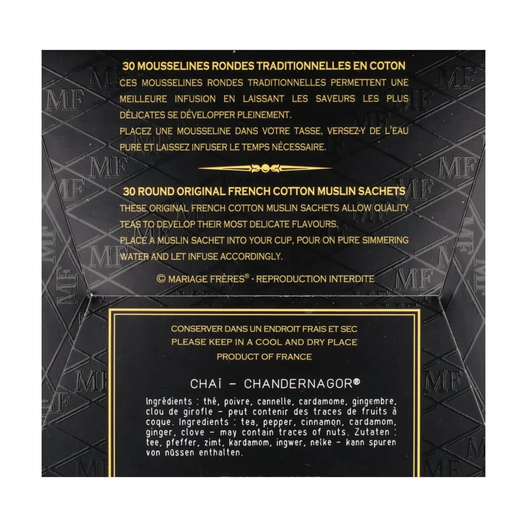 Mariage Freres Chai Chandernagor Tea Bags, 75g