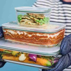 Mepal 3 Piece Easyclip Storage Box Set, Nordic Sage