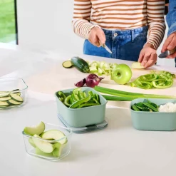 Mepal Easyclip Glass Food Storage Box, 1500ml, Nordic Sage