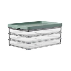 Mepal Omnia 3 Layer Fridge Storage Box for Meat Cuts, Nordic Sage