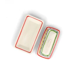 Mexican Hand Painted Butter Dish, 18.5x10cm