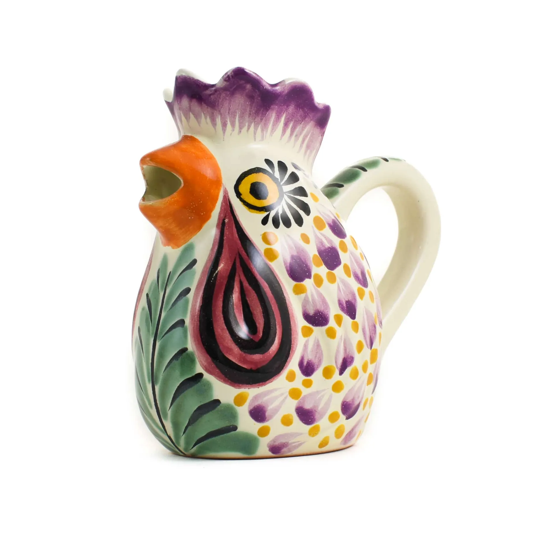 Mexican Hand Painted Rooster Milk Jug
