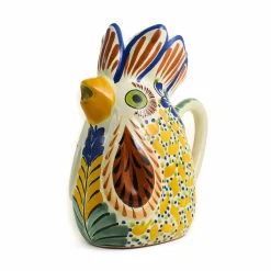 Mexican Hand Painted Yellow Rooster Pitcher