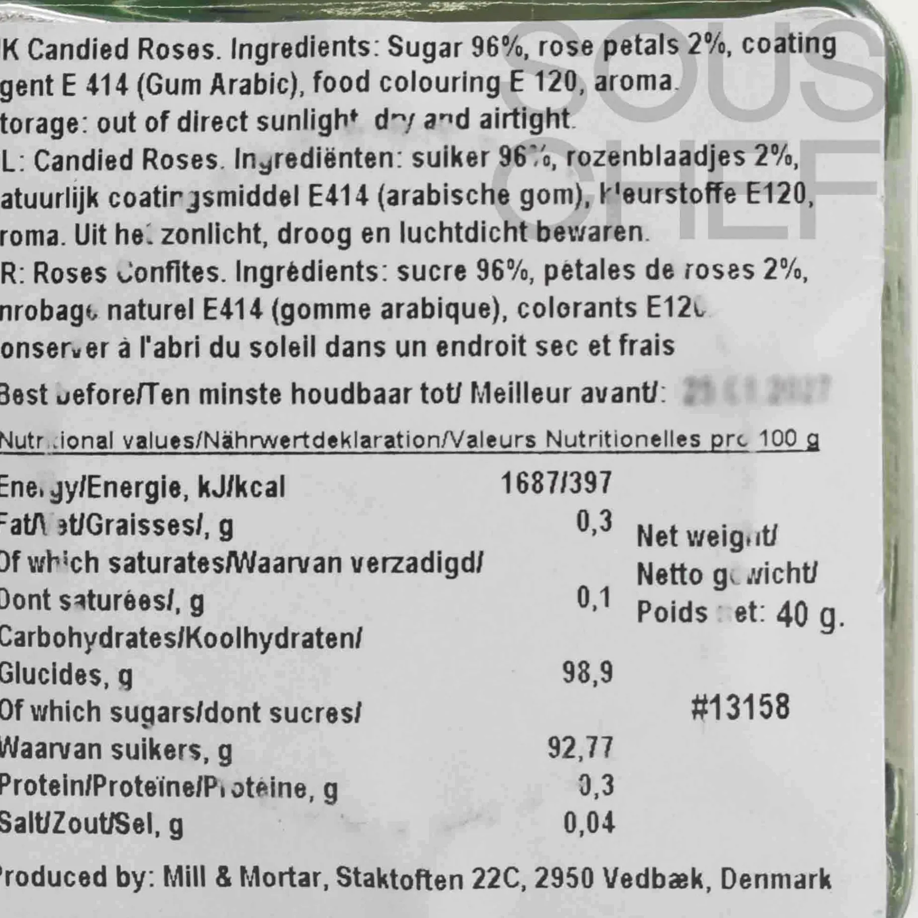 Mill & Mortar Crystallised Rose Pieces, 40g