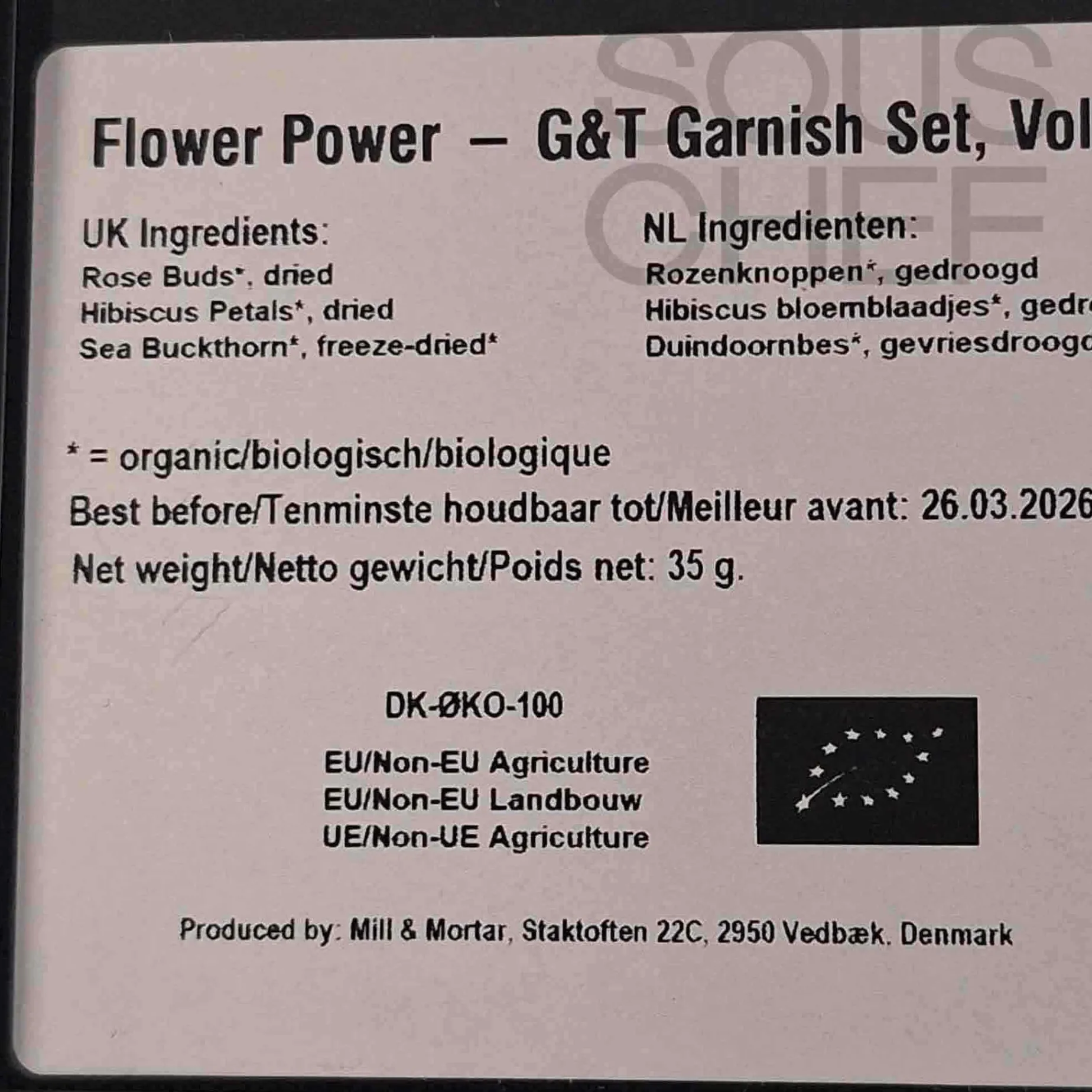 Mill & Mortar Gin Botanicals Garnish Set - Flower Power