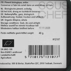 Mill & Mortar Organic Allspice, 40g