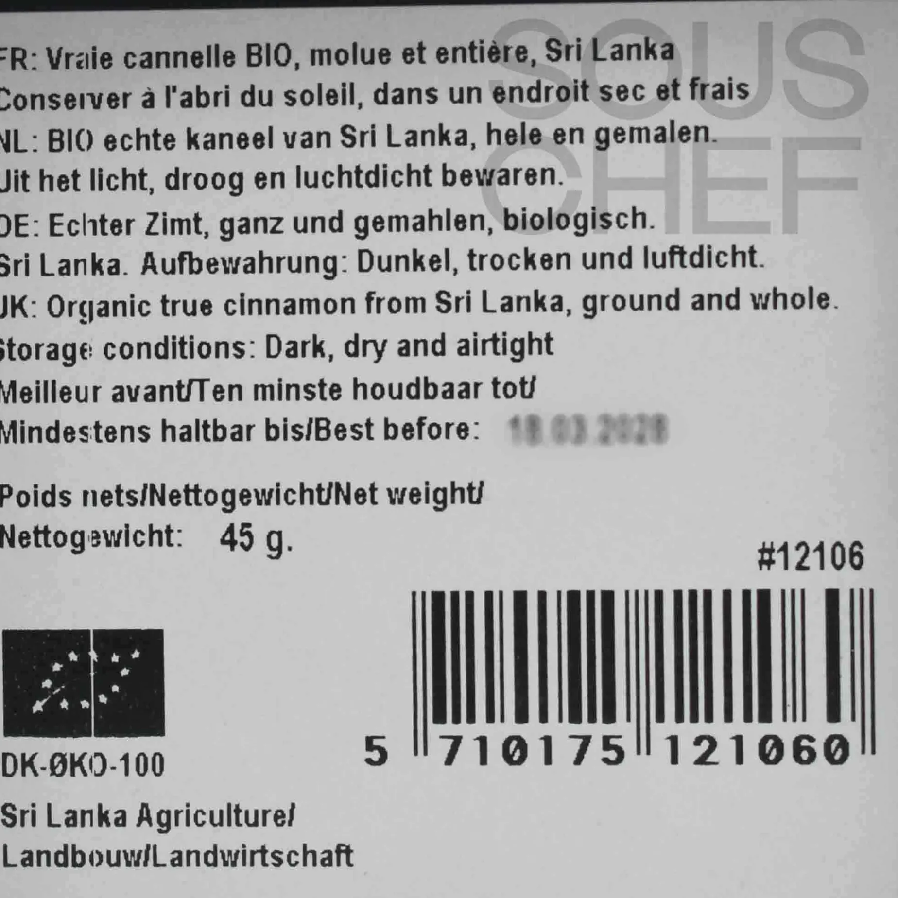 Mill & Mortar Organic Ananda's Cinnamon, 45g