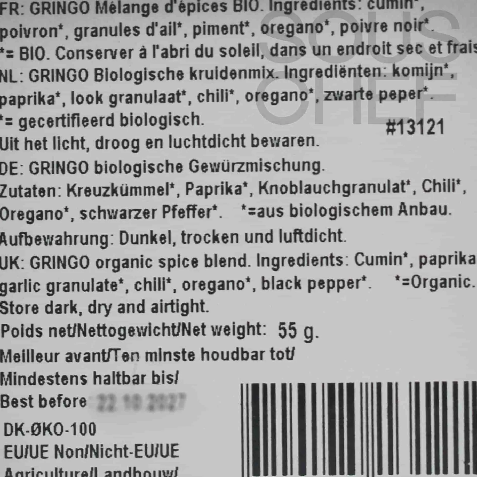 Mill & Mortar Organic Gringo Tex Mex, 55g