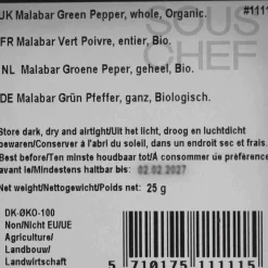 Mill & Mortar Organic Malabar Green Peppercorn, 25g
