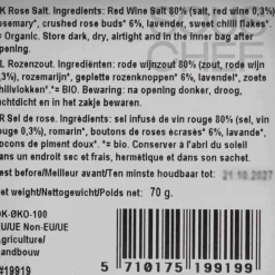 Mill & Mortar Rose Salt, 70g