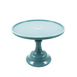 Mosser Glass Georgia Blue Milk Glass Cake Stand 10"