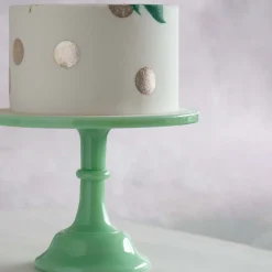 Mosser Glass Jade Milk Glass Cake Stand
