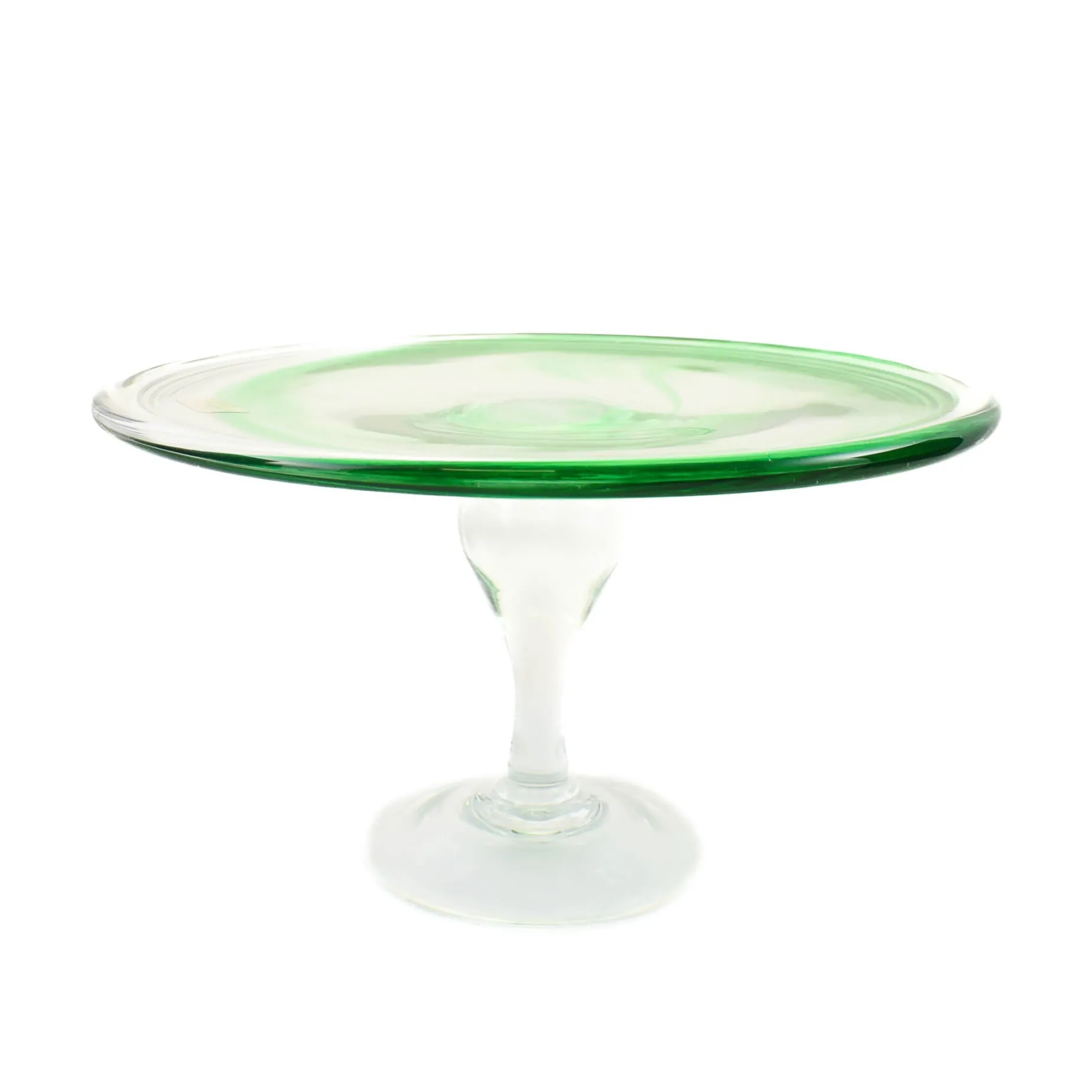 Murano Glass Green Cake Stand, 25cm