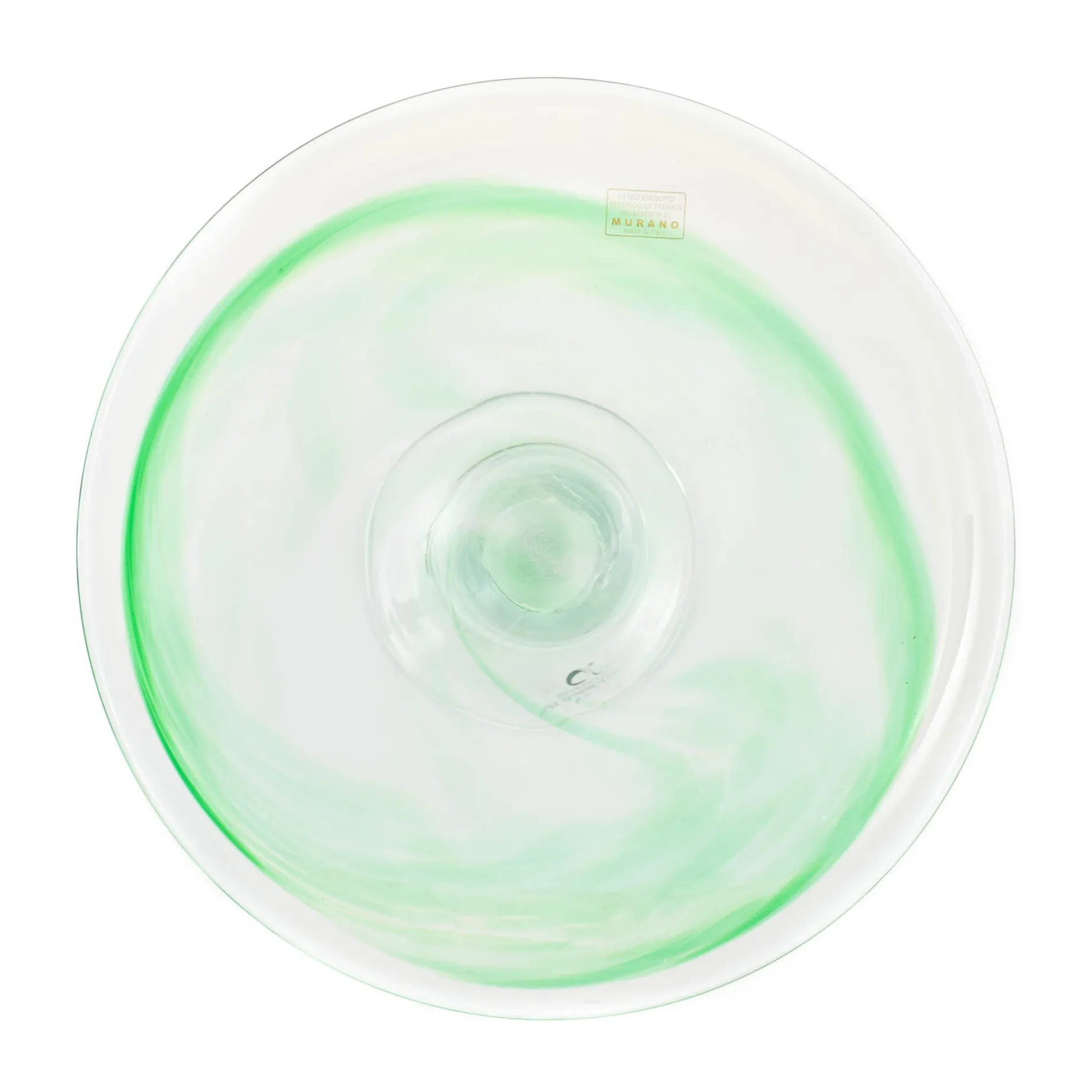 Murano Glass Green Cake Stand, 25cm