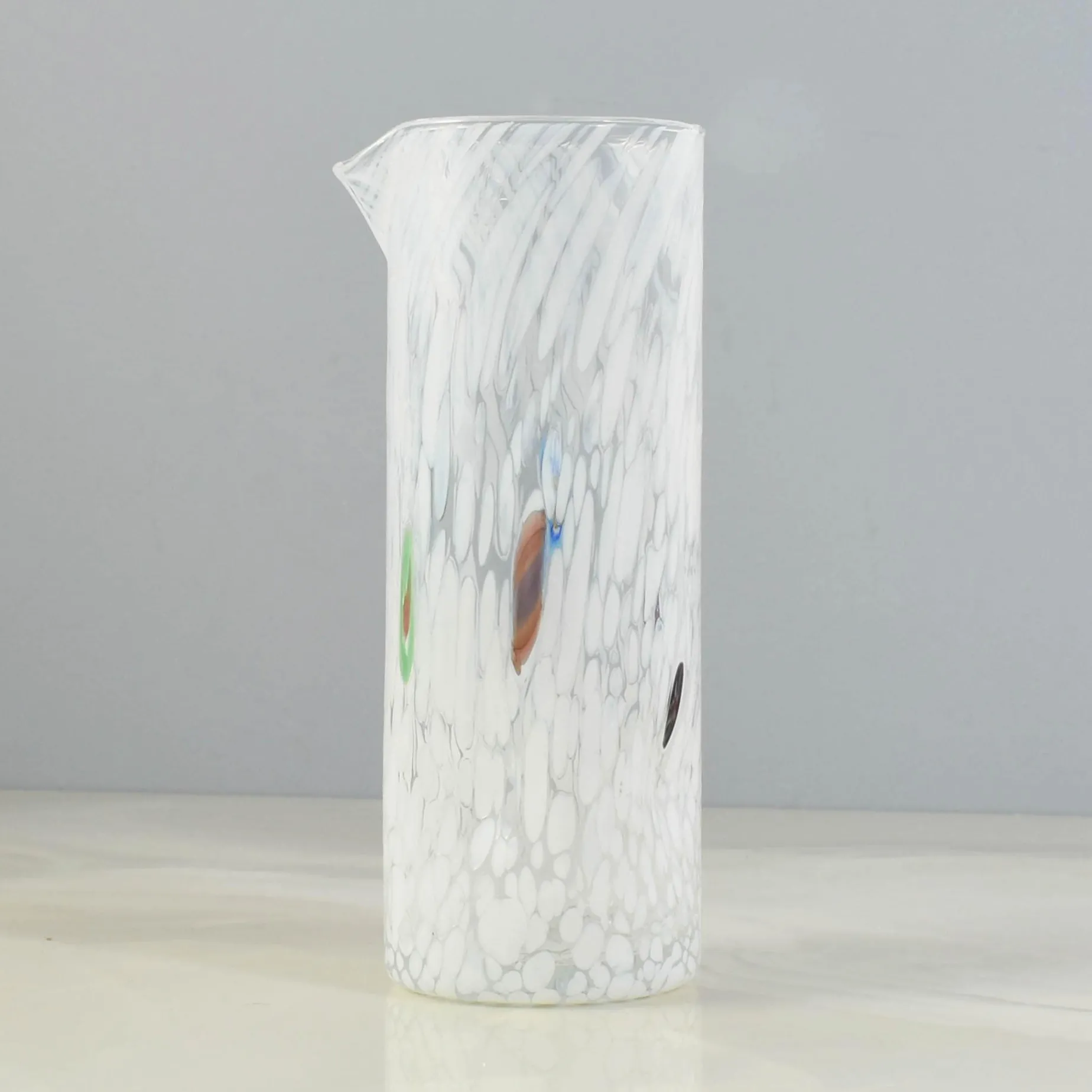 Murano Glass Tall Pitcher, White