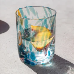 Murano Glass Tumbler, Aquamarine