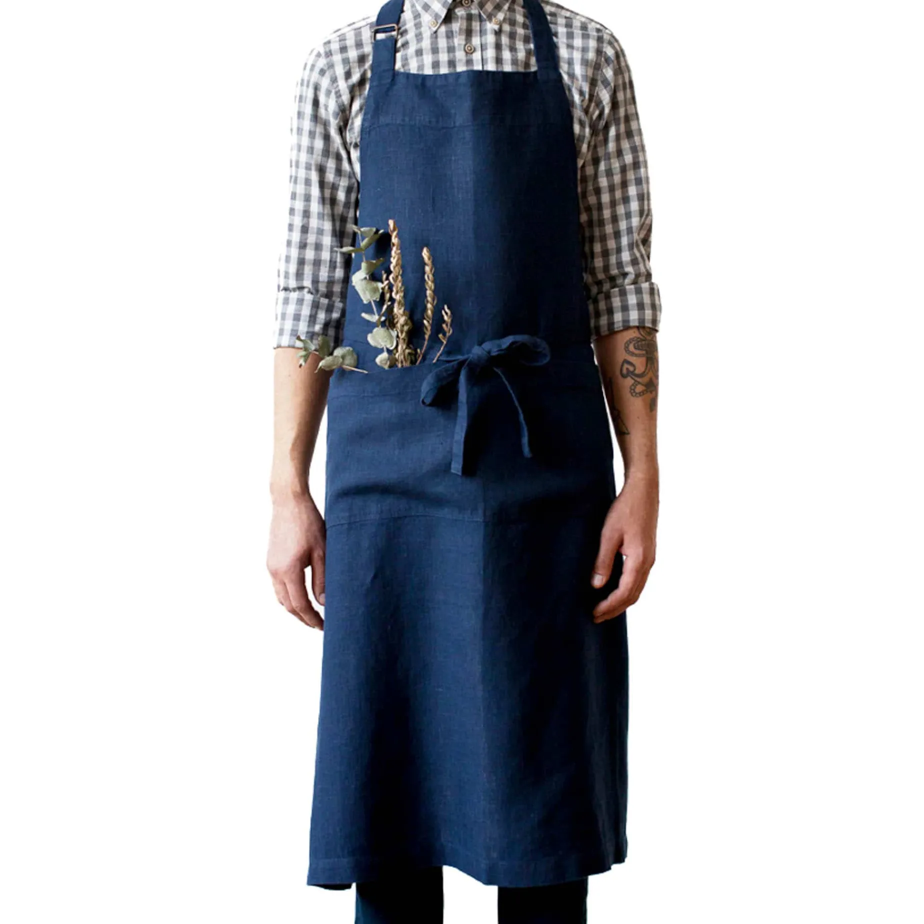 Navy Chef Linen Apron
