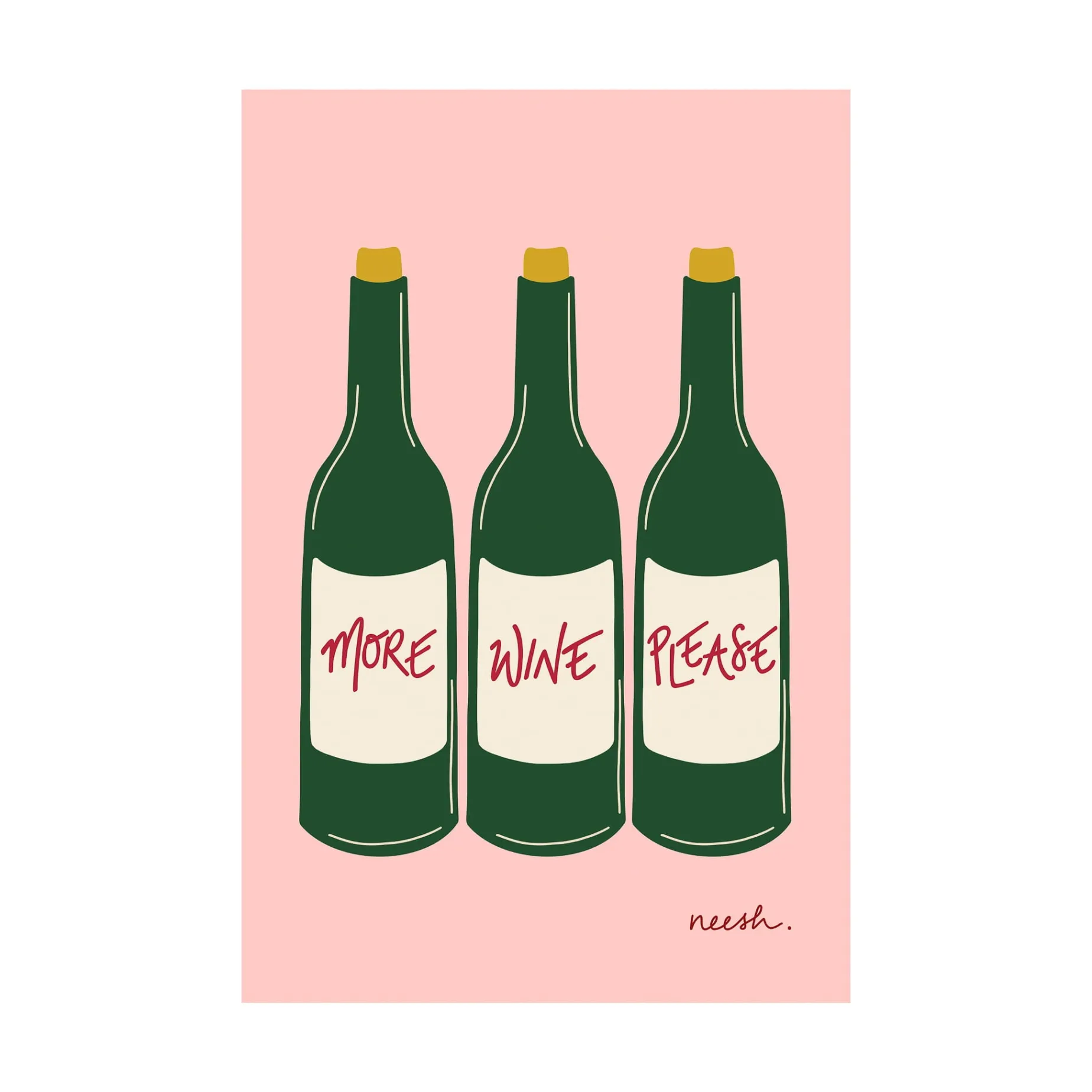 Neesh Home More Wine Please Tea Towel