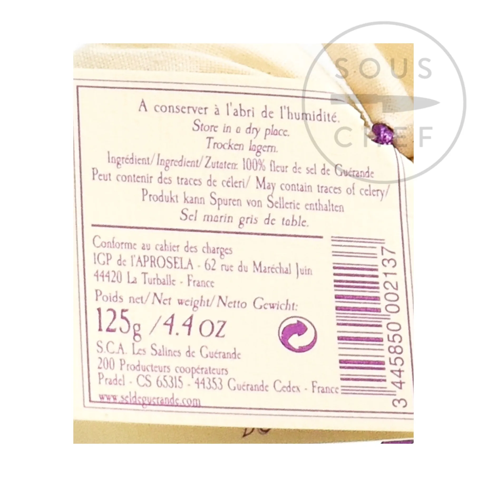 Nicolas Alziari Fleur de Sel de Guerande in Bag, 125g