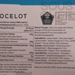 Ocelot Organic Dark Chocolate & Orange Chocolate Bar, 70g