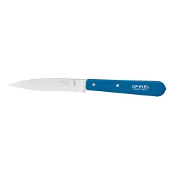 Opinel No 113 Blue Beechwood Handle Serrated Paring Knife, 10cm