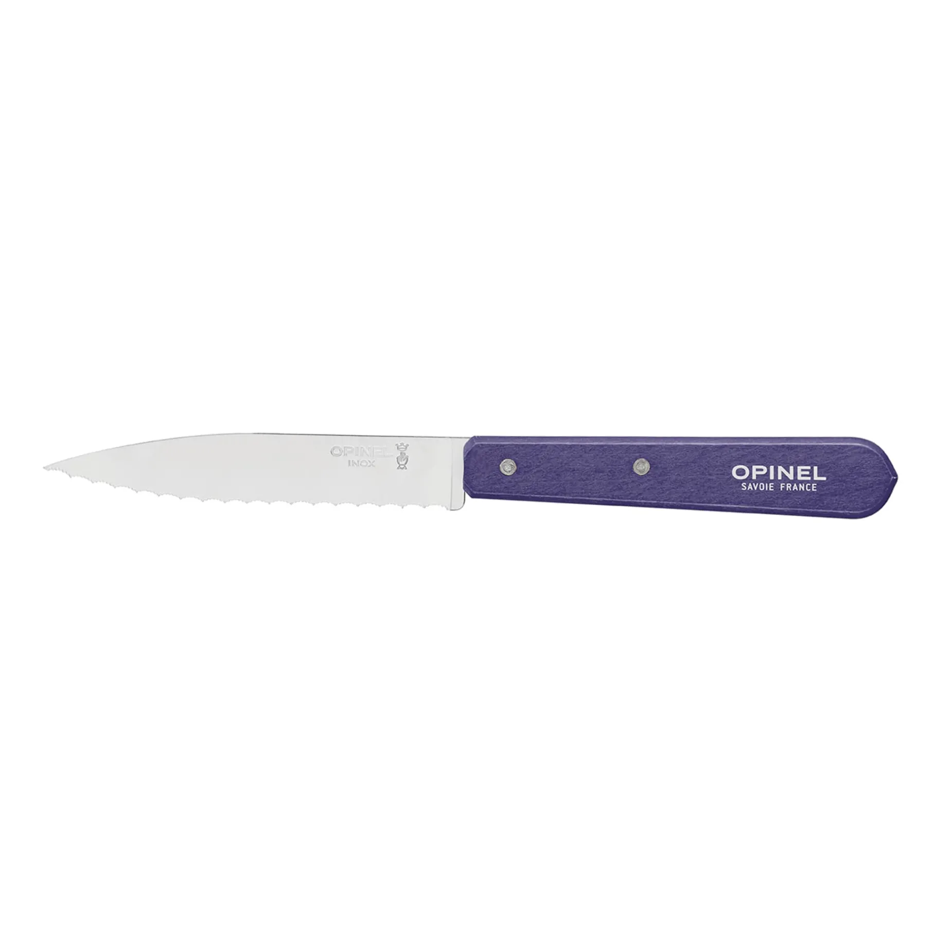 Opinel No 113 Violet Beechwood Handle Serrated Paring Knife, 10cm