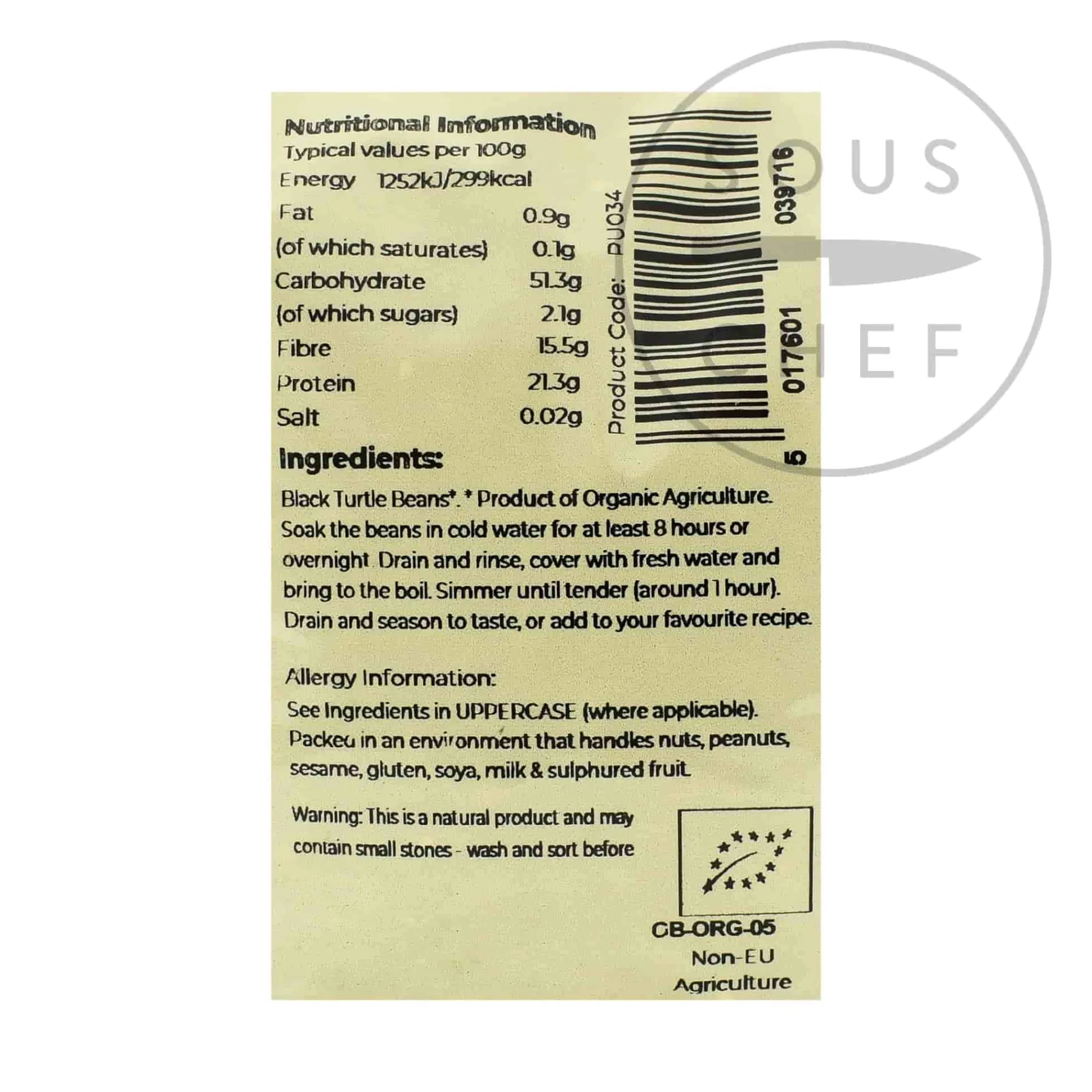 Organic Black Turtle Beans, 500g