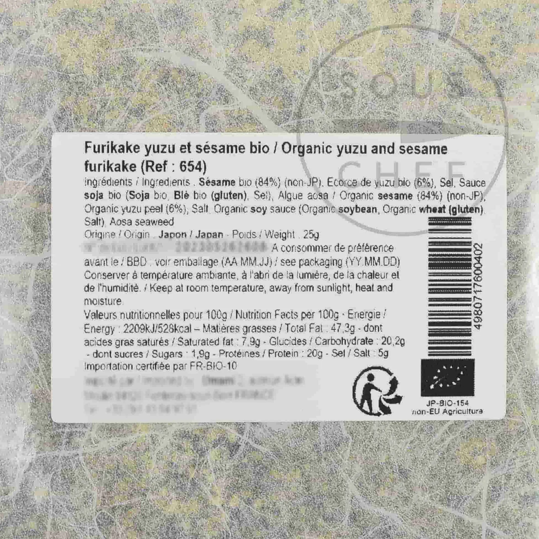 Organic Yuzu & Sesame Furikake, 25g