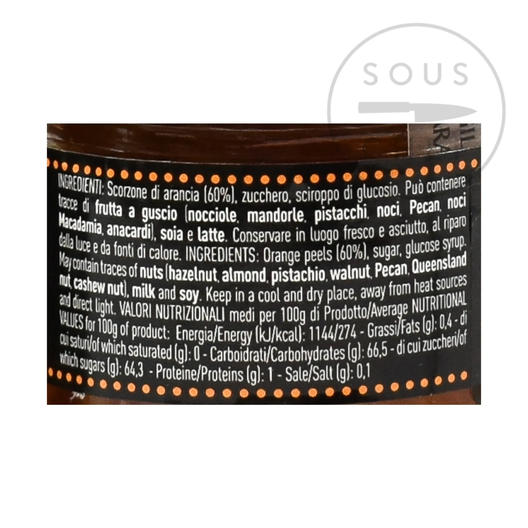 Pariani Sicilian Candied Orange in Small Cubes, 260g