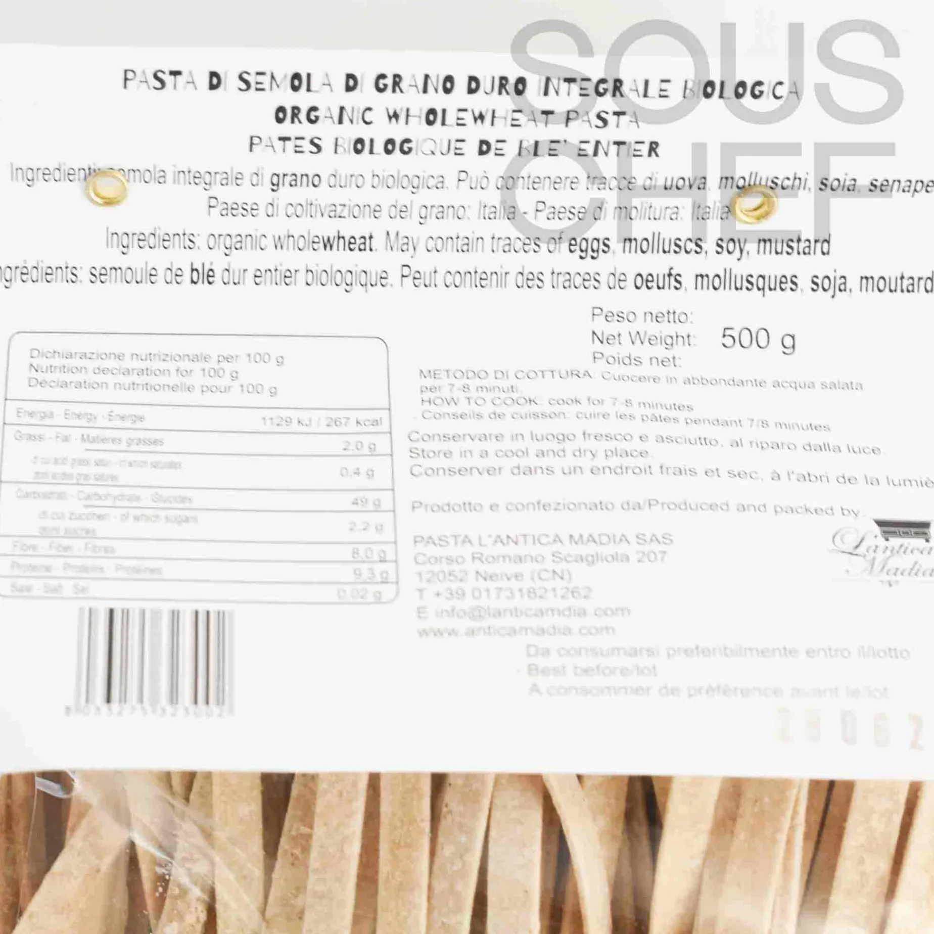 Pasta L'Antica Organic Wholewheat Tagliatelle, 500g