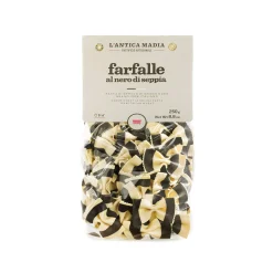 Pasta L'Antica Striped Farfalle with Squid Ink, 250g