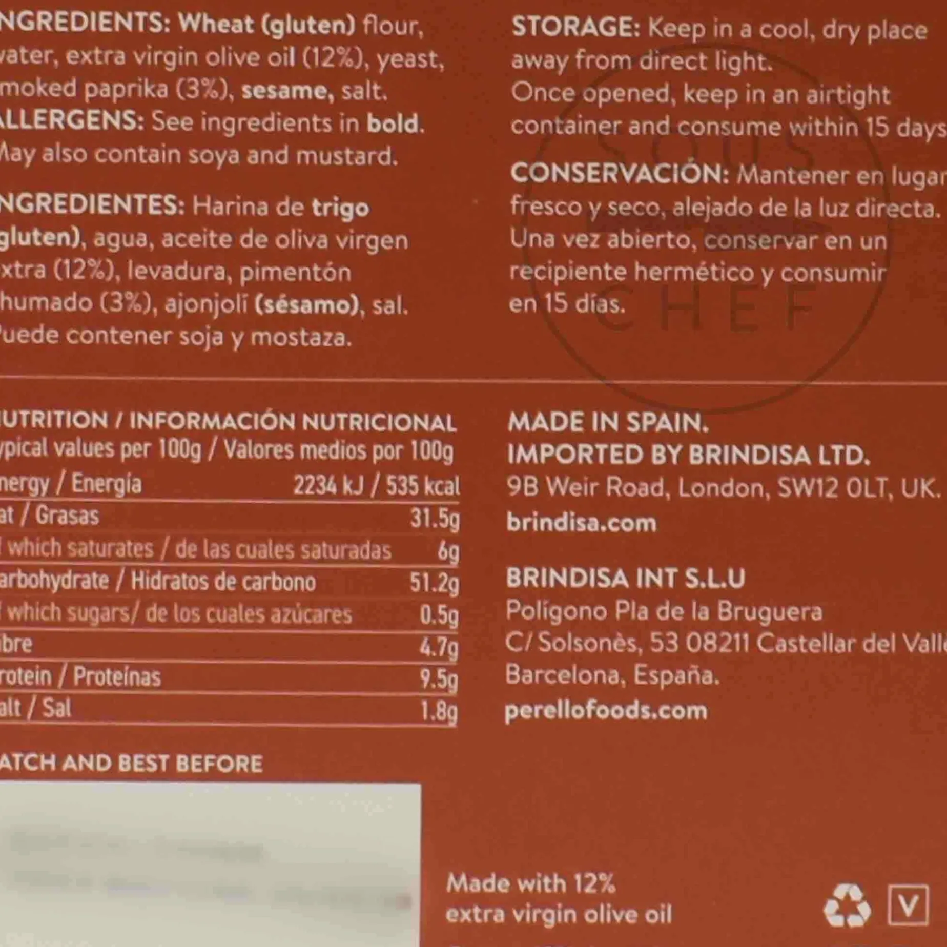 Perello Paprika Olive Oil Regana Crackers, 150g