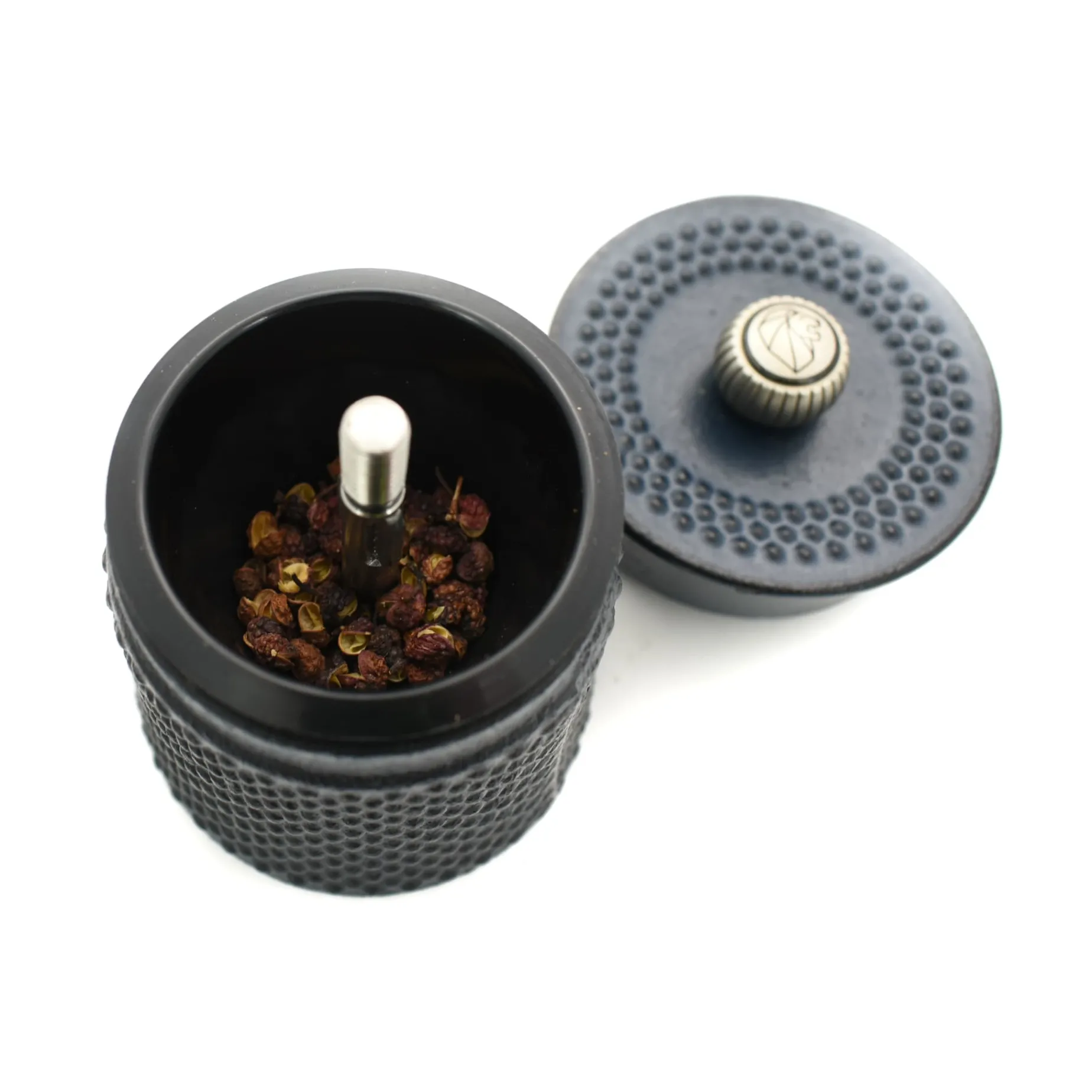 Peugeot Bali Fonte Cast Iron Pepper Mill Blue, 8cm