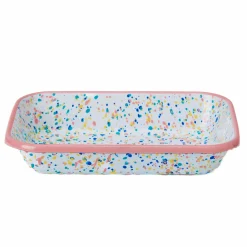 Pink Dot Enamel Roasting & Serving Dish