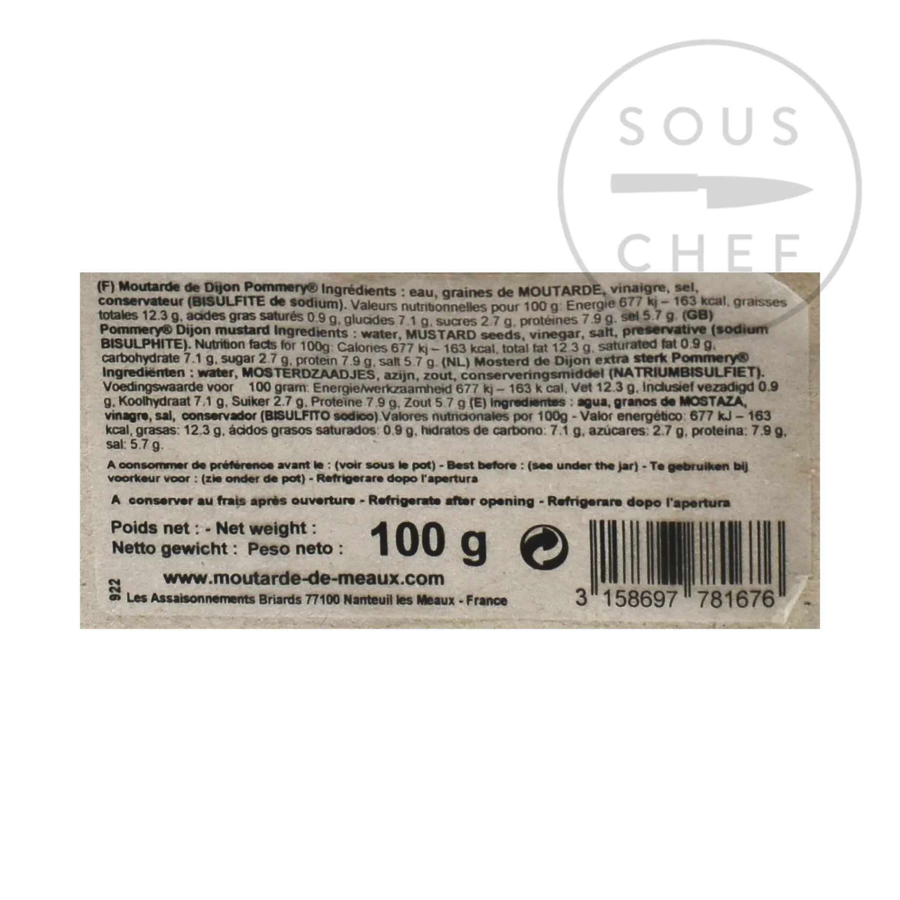 Pommery Dijon Mustard, 100g