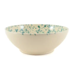 Puglia Aquamarine Splatter Large Salad Bowl, 28cm