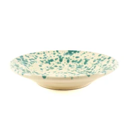 Puglia Aquamarine Splatter Pasta Bowl, 29cm