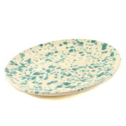 Puglia Aquamarine Splatter Dinner Plate, 27cm