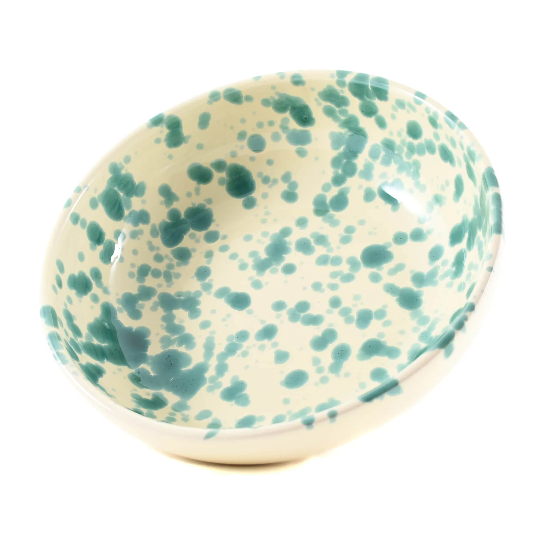 Puglia Aquamarine Splatter Bowl, 19cm